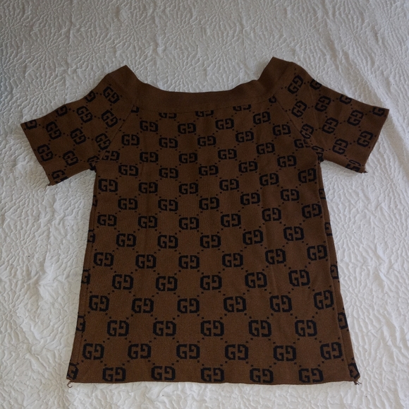 Vintage fitted Gucci Jacquard-knit top - Picture 2 of 6